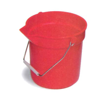 Continental Commercial Products 8110RD Utility Bucket, 10 Qt., With Handle And Molded-in Pouring Spout, Red