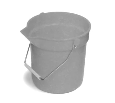 Continental Commercial Products 8110GY Utility Bucket, 10 Qt., With Handle And Molded-in Pouring Spout, Grey
