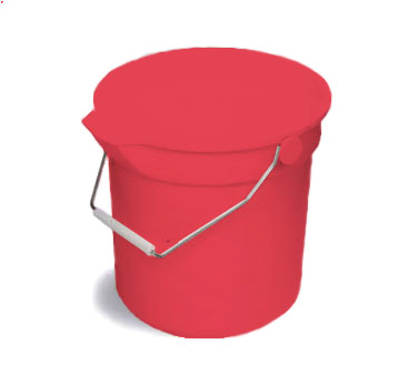 Continental Commercial Products 8114RD Utility Bucket, 14 Qt., With Handle And Molded-in Pouring Spout, Red