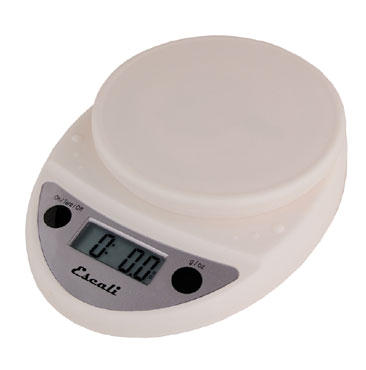 Escali P115W Primo Digital Scale, 11 Lb X 0.1 Oz/ 5 Kg X 1g, Measures In Grams, Pounds + Ounces & Ounces, Tare Feature, Two-button Operation, Automatic Shut-off, Compact & Portable, Peg-able Package, (2) Aa Batteries Included, White
