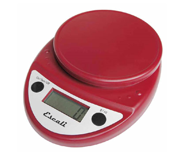 Escali P115WR Primo Digital Scale, 11 Lb X 0.1 Oz/ 5 Kg X 1g, Measures In Grams, Pounds + Ounces & Ounces, Tare Feature, Two-button Operation, Automatic Shut-off, Compact & Portable, Peg-able Package, (2) Aa Batteries Included, Warm Red