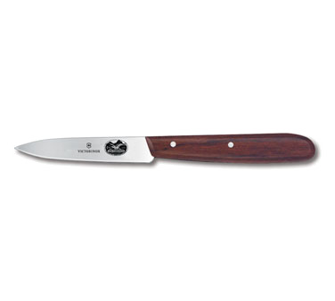 Victorinox Swiss Army 47001 Victorinox® Paring Knife, 3-1/4" Blade, Small Handle, Rosewood Handle, High Carbon, Stainless Steel Blade, Clamshell/peggable Package
