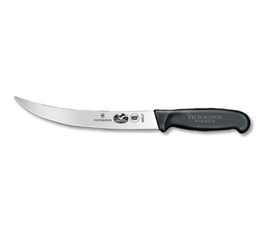 Victorinox Swiss Army 47537 Breaking Knife, 8" Curved, Black Fibrox® Nylon Handle, Clamshell/peggable Package, Slip Resistant, Nsf