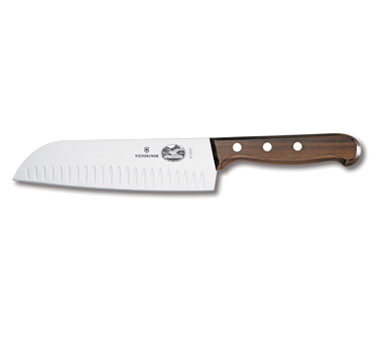 Victorinox Swiss Army 41527 Santoku Knife, 7", Granton Edge, Rosewood Handle, Stamped