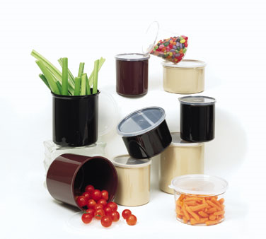 G.e.t. Enterprises CR-0120-BK Salad Crock, 1.2 Qt., 5", 5-1/4" Deep, With Lid, San, Black