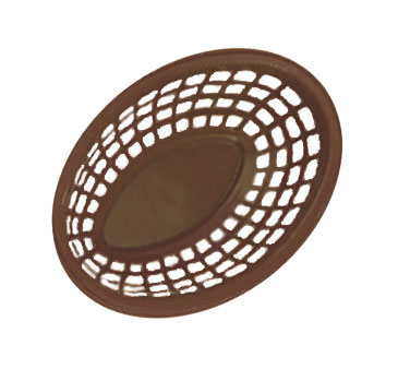 G.e.t. Enterprises OB-734-BR Bread & Bun Basket, 8" X 5-1/2" X 2" Deep, Oval, Dishwasher Safe, Polypropylene, Brown