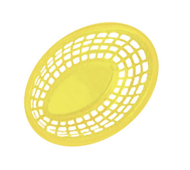 G.e.t. Enterprises OB-734-Y Bread & Bun Basket, 8" X 5-1/2" X 2" Deep, Oval, Dishwasher Safe, Polypropylene, Yellow