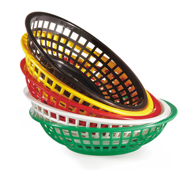 G.e.t. Enterprises RB-820-W Bread & Bun Basket, 8" X 2" Deep, Round, Dishwasher Safe, Plastic, White
