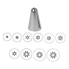 Johnson-rose 403 Cake Decorating Tube, Closed Star, Size 3, Nickel Plated Brass