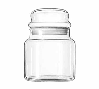 Libbey Glass 70996 Storage Jar #16, 22 Oz., 5-1/2" High, Glass, (h 5-1/2"; T 3-1/8"; B 4"; D 4")
