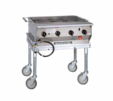 Magikitch'n LPG-30 Magicater Transportable Gas Grill, 30", Aluminized Steel Construction, Modular Design, Stainless Steel Radiants, Pilot System, Water Tubs, Chrome Cooking Grid, Steel Legs With 6" Casters, Shut Off Valve, Tank Purchased Separately, Lp Gas