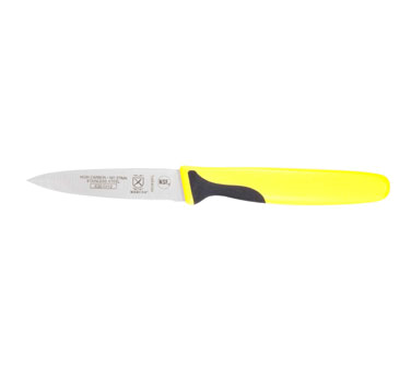 Mercer Tool M23930YL Millennia™ Color Handles Paring Knife, 3", Stamped, High Carbon, Stain-free Steel, Yellow Non-slip Santoprene® & Polypropylene Handle, With Textured Finger Points And Protective Finger Guard, Nsf Certified