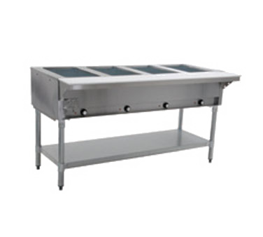 Eagle Group DHT4-120 Hot Food Table, Electric, 63-1/2" L, (4) 12" X 20" (dry) Wells With Infinite Controls, Stainless Steel Top With 8" Poly Cutting Board, Galv Undershelf & Tubular Legs, Adjustable Feet, 120v/60/1-ph, 2000w, 16.7 Amps, Nema 5-30p, Nsf, Ul Listed