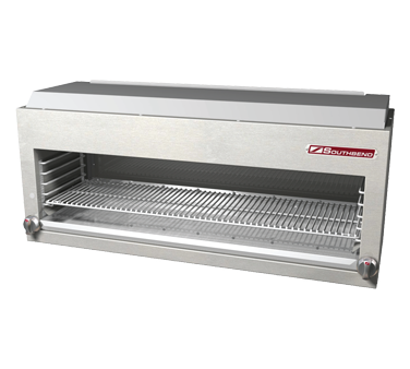 Southbend P32-CM Platinum Heavy Duty Cheesemelter Match, Gas, 32", Riser-mount, Five Position Rack Guides With (1) Chrome Plated Rack, Dual Valve Control, 90 Second Preheat Time, Bright Annealed Removable Crumb Tray, (4) Infrared Burners, Stainless Steel Construction