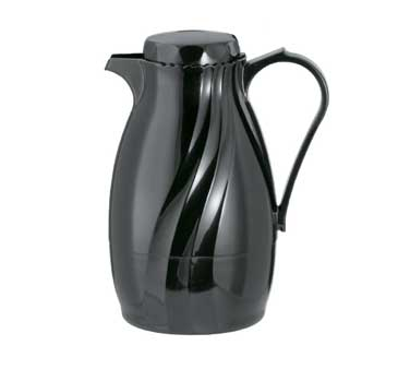 Service Ideas TNS20BL Twist N Serv™ Server, 1/2 Liter (17 Oz.), Retention: 2-3 Hours, 3-1/2"l X 5-1/4"w X 7-1/4"h, Swirl Body Design, Twist Off Lid, Snap On Decaf Indicator Tab, Hand Wash, Foam Insulation, Abs Plastic Exterior & Interior, Black