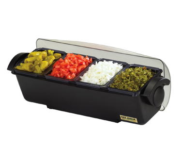 San Jamar BD4004 The Dome® Kolor-cut™ Domed Condiment Center