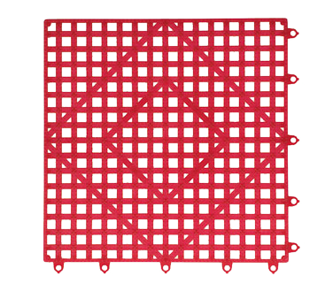 San Jamar VM5280RD Versa-mat® Kolor-cut™ Bar Mat Tile/shelf Liner, Grease Resistant, 12" X 12", Interlocking, Rubber, Red, Nsf
