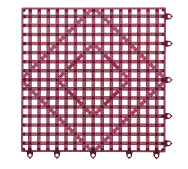San Jamar VM5280WN Versa-mat® Kolor-cut™ Bar Mat Tile/shelf Liner, Grease Resistant, 12" X 12", Interlocking, Rubber, Wine, Nsf