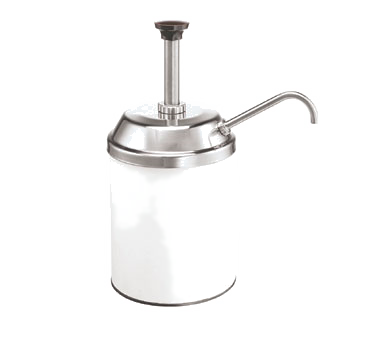 Server Products 83000 Cp-10 Condiment Pump, Thick & Particulate Product Dispenser, Stainless Steel Pump For Use With 3 Qt (2.8 L) Stainless Steel Jar (94009) Or #10 Can, Stroke Yields 1 Oz (30 Ml) With Collars Provided To Reduce Yield In 1/8 Oz (3.7 Ml) Increments, Nsf