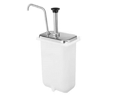 Server Products 83330 Cp-f Fountain Jar Pump, Thick & Particulate Product Dispenser, Stainless Steel Pump Fits A 10" (25.4 Cm) Fountain Jar (not Included), Stroke Yields 1-1/4 Oz (37 Ml) With Collars Provided To Reduce Yield In 1/8 Oz (3.7 Ml) Increments, Pump And Jar (82