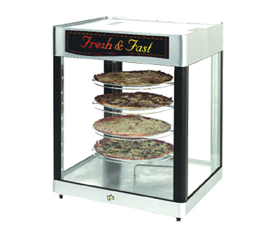 Star Mfg. HFD3ACR Humidified Display Cabinet, Countertop, Single Door, See-thru Design, With Pizza Rack (4 Shelves) For 18" Pizzas, 28-1/4" Wide X 25-3/4" Deep, Stainless Steel Construction