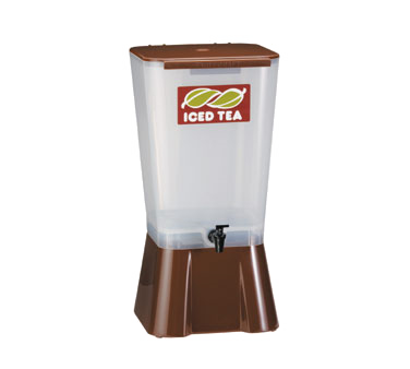 Tablecraft Products 1054 Beverage Dispenser, 5 Gallon, Single, 10-3/4" X 10-3/4" X 22-1/4"h, Standard Tomlinson® Faucet, Fda Approved Polypropylene, Brown
