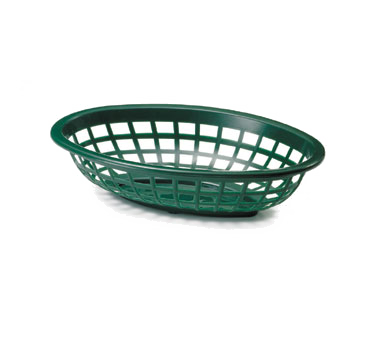 Tablecraft Products 1071FG Side Order Basket, 7-3/4" X 5-1/2" X 1-7/8", Oval, Polyethylene, Forest Green (sold In Master Case Only - 3 Dozen)