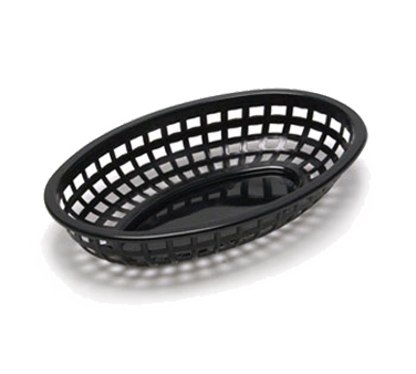 Tablecraft Products 1074BK Classic Basket, 9-3/8" X 6" X 1-7/8", Oval, Polyethylene, Black (sold In Master Case Only - 3 Dozen)