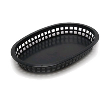 Tablecraft Products 1076BK Chicago Platter Basket, 10-1/2" X 7" X 1-1/2", Oval, Polypropylene, Black (sold In Master Case Only - 3 Dozen)