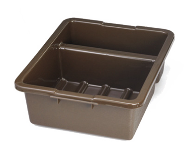 Tablecraft Products 1547BR Tote Box, 22" X 15" X 7", Divided, Reinforced Handles, Stackable, Heavy Duty, High Density Polyethylene, Pebbled Finish Outside, Brown, Fda Approved (sold In Master Case Only - 6 Each)