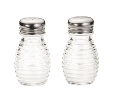 Tablecraft Products BH2 Tablecraft Prodcuts Bh2, Salt/pepper Shakers, 2 Oz., Clear, Glass, Stainless Steel Tops