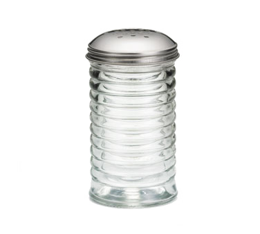 Tablecraft Products BH8800 Beehive Collection™ Cheese Shaker, 12 Oz., Clear Glass, Stainless Steel Top (sold In Master Case Only - 1 Dozen)