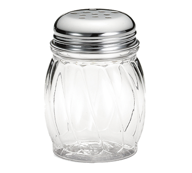 Tablecraft Products P260 Shaker, 6 Oz., Swirl, Chrome Plated Perforated Top, Polycarbonate (fits Rack 260r, 260rbk, 406-2r & 406- 3r (sold In Master Case Only - 2 Dozen)