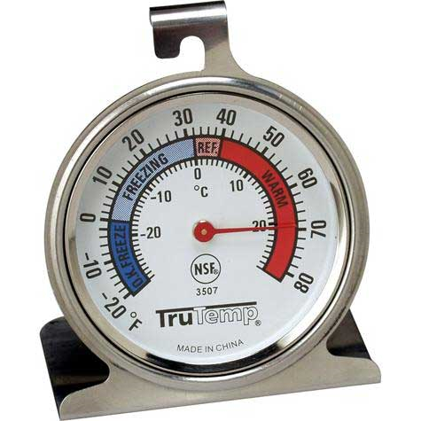 Taylor Precision 3507 Trutemp® Refrigerator/freezer Thermometer, 2-1/4" Dial Type, -20° To 80°f Temperature Capacity, Hangs Or Stands, Safe Temperature Zone Indicators, Nsf