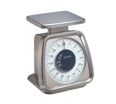 Taylor Precision TS32F Scale, Portion, 32 Oz X 1/4 Oz Graduation, Angled Dial, Top Loading Counter Model, Fixed Dial, Stainless Steel, Bold Graphics, Shatterproof Lens, Removable Platform