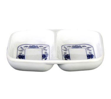 Thunder Group 1102TB Twin Sauce Dish, 1 Oz., 3-3/8" X 2-3/4", 2-wells, Break-resistant