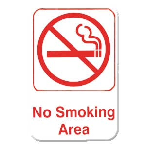 Thunder Group PLIS6905RD Information Symbol Sign, 6" X 9", "no Smoking Area", Self-adhesive Backing