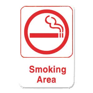 Thunder Group PLIS6906RD Information Symbol Sign, 6" X 9", "smoking Area", Self-adhesive Backing