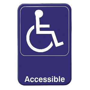 Thunder Group PLIS6911BL Information Symbol Sign, 6" X 9", "accessible", Self-adhesive Backing