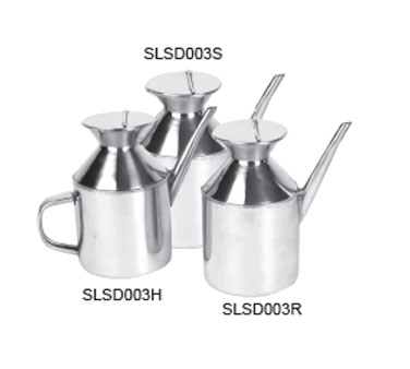 Thunder Group SLSD003H Sauce Dispenser, 3" Dia. X 4-3/4"h, With Handle, Round Spout, 18/8 Stainless Steel, Mirror-polish Finish