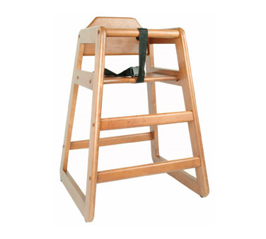 Thunder Group WDTHHC019 High Chair, Safety Harness Straps, Wide Stance, Wood, Walnut Finish, Kd