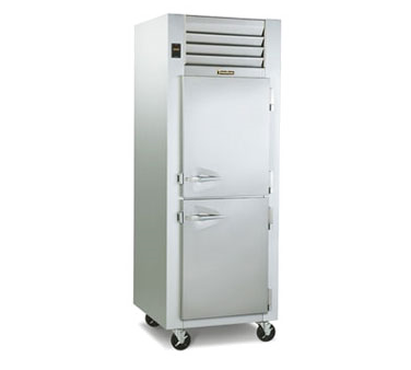 Traulsen G10000 Dealer's Choice Refrigerator, Reach-in, One-section, Self-contained Refrigeration, Microprocessor Controls, Stainless Steel Front & Half Height Doors (hinged Right), Anodized Aluminum Sides & Interior, (3) Epoxy Coated Shelves (factory Installed), 6"