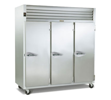 Traulsen G30012 Dealer's Choice Refrigerator, Reach-in, Three-section, Self-contained Refrigeration With Microprocessor Control, Stainless Steel Front & Full Height Doors (hinged Right/right/right), Anodized Aluminum Sides & Interior, (3) Epoxy Coated Shelves Per Se
