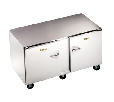 Traulsen UHT60-LR Dealer's Choice Compact Undercounter Refrigerator, Reach-in, Two-section, 60" Wide, Stainless Steel Exterior Top, Sides & Door, Hinged Left/right, Anodized Aluminum Interior, Galvanized Exterior Back & Bottom, Rear-mounted Self-contained Refrigeratio