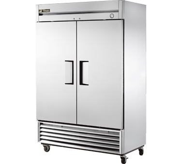 True Food Service Equipment T-49F Freezer, Reach-in, -10° F, Two-section, Stainless Steel Doors, Stainless Steel Front, Aluminum Sides, White Aluminum Interior With Stainless Steel Floor, (6) Adjustable Pvc-coated Wire Shelves, Interior Lighting, 4" Castors, 3/4 Hp, 115v/60/1, 11.0 A