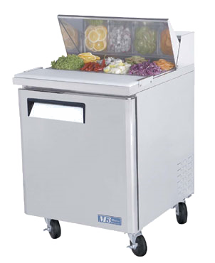 Turbo Air MST-28 Sandwich Prep Tables, 1 Swing, 1 Adjustable Wire Shelf, Cutting Board Side Rail