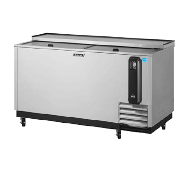 Turbo Air TBC-65SD Bottle Cooler, 65", 3 Pe Coated Adjustable Dividers, 2 Sliding Doors, Stainless Steel Countertop And Lid