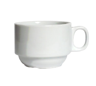 Tuxton China ALF-0303 Demitasse Cup, 3 Oz., 2-1/2" Dia. X 2"h, Stackable, Microwave & Dishwasher Safe, Oven Proof, Fully Vitrified, Ceramic, Tuxcare®©, Alaska/colorado, Porcelain White