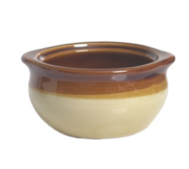 Tuxton China B6S-1203 Onion Soup Crock, 12 Oz., 5-1/8" X 4-3/8" X 2-1/4", Microwave & Dishwasher Safe, Oven Proof, Fully Vitrified, Ceramic, Duratux®©, Two Tone