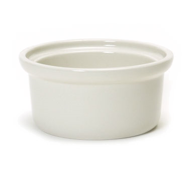 Tuxton China BEB-1006 Casserole Dish, 7-1/2 Oz., 4-5/8" Dia. X 2-1/4"h, Round, Without Lid, Microwave & Dishwasher Safe, Oven Proof, Fully Vitrified, Ceramic, Duratux®©, American White/eggshell